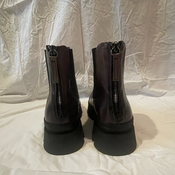 NWOT, lug sole Steve Madden boots. Metallic look skews purple, silver & black. - Picture 4 of 6